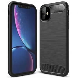 Husa carbon silicone pentru iphone 12 mini, negru