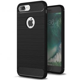 Husa carbon silicone pentru iphone 8 plus, negru