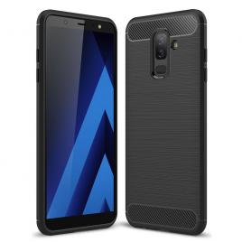 Husa carbon silicone pentru samsung galaxy a6 plus (2018), negru