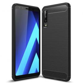 Husa carbon silicone pentru samsung galaxy a7 (2018), negru