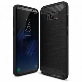 Husa carbon silicone pentru samsung galaxy s8 plus, negru