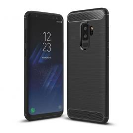 Husa carbon silicone pentru samsung galaxy s9 plus, negru