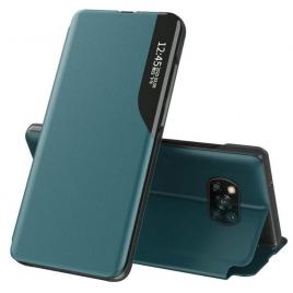 Husa tip carte xiaomi poco x3 nfc, efold book view, dark green