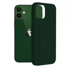 Husa iphone 12   12 pro, soft edge silicone, dark green