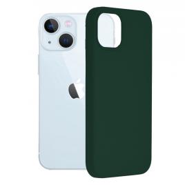 Husa iphone 13, soft edge silicone, dark green