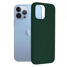 Husa iphone 13 pro max, soft edge silicone, dark green