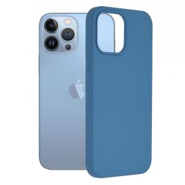 Husa iphone 13 pro max, soft edge silicone, denim blue