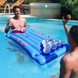 Joc beerpong de piscina cu saltea gonflabila