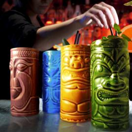 Set 4 cani exotice din ceramica - tiki mugs