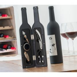 Set de accesorii pentru vin in cutie sub forma de vin