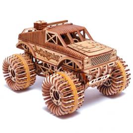 Puzzle 3d mecanic din lemn monster truck