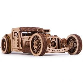 Puzzle 3d mecanic din lemn masina hot rod