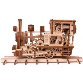 Puzzle 3d mecanic din lemn tren chug-chug