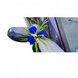 Aranjament floral, oglinzi masini, albastru, 30 x 30 cm, trandafiri