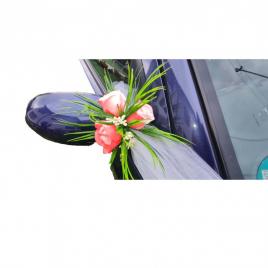 Aranjament floral, oglinzi masini, rosu, 30 x 30 cm, trandafiri