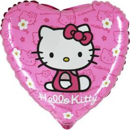 Balon din folie inima roz hello kitty 46 cm