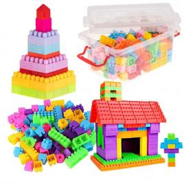 Set, 100 cuburi, jucarie, betisoare interactive, multicolor, model simpl