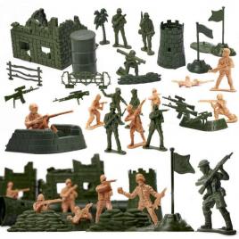 Set, militar, 60 soldati, accesorii, 5 cm