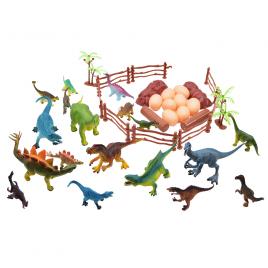 Set figurine dinozauri cu accesorii decor, 35 piese