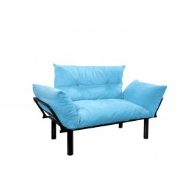 Canapea fixa cu 2 locuri Ada albastru 125*60 cm