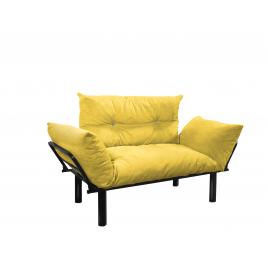 Canapea fixa cu 2 locuri Ada galben 125*60 cm