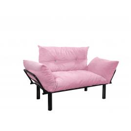 Canapea fixa cu 2 locuri Ada roz 125*60 cm