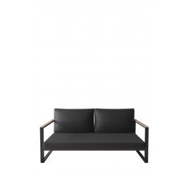 Canapea fixa cu 2 locuri Kobalt negru 126*60 cm