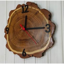 Ceas lemn natural  retro, 23 cm