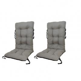 Set perne pentru scaun de casa si gradina cu spatar, 48x48x75cm, culoare gri, 2 buc/set