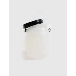 Bidon 1.5 litri, cu toarta si capac prin infiletare, sterk, plastic alb