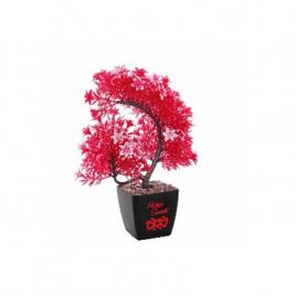 Bonsai roz decorativ artificial, ghiveci frumos, 35 cm, gln 429a