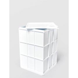 Cutie alba plastic pentru branza +capac, sterk , 25 x 25 x 35