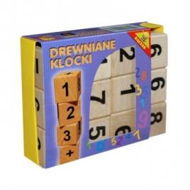 Cuburi din lemn pentru copii, numere si semne aritmetice, tupiko