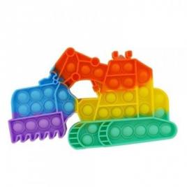 Jucarie senzoriala antistres pentru copii, pop it now, excavator mare, multicolor, model 4