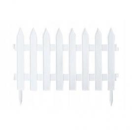 Gard de gradina decorativ, din plastic, alb, 3.2 m x 35 cm
