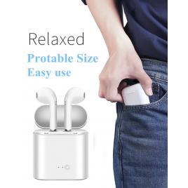 Casti i7S tws , Audio Wireless stereo fara fir cu Bluetooth, v5.0 , Compatible cu Apple & Android , Touch Control Earbuds Handsfree , Alb