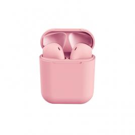 Casti Bluetooth V5.0, compatibile IOS & Android, Reflection Vision™, Docking Station, stereo, Wireless, 3D sound, Touch Control, fast charging, asemanatoare Airpods, Roz