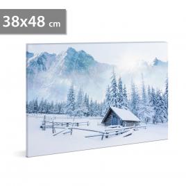 FAMILY POUND - Tablou cu LED - peisaj de iarna, 2 x AA, 38 x 48 cm GLZ-58018A