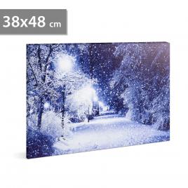 FAMILY POUND - Tablou cu LED - peisaj de iarna, 2 x AA, 38 x 48 cm GLZ-58018C