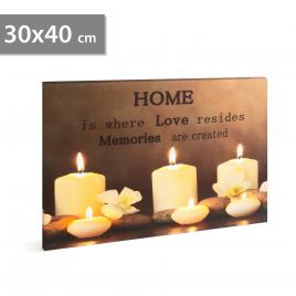 FAMILY POUND - Tablou de Craciun, cu LED - cu agatatoare de perete, 2 x AA, 30 x 40 cm GLZ-58017E