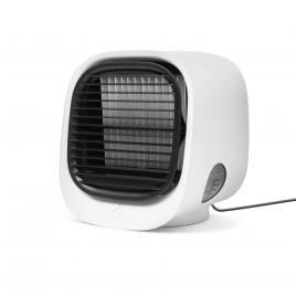 Mini Aparat de Aer Conditionat pentru Camera, Birou sau Masina cu Ventilator, Conectare USB, Iluminare LED Multicolora, Racire si Umidificare Aer, Alb