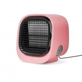 Mini Aparat de Aer Conditionat pentru Camera, Birou sau Masina cu Ventilator, Conectare USB, Iluminare LED Multicolora, Racire si Umidificare Aer, Roz