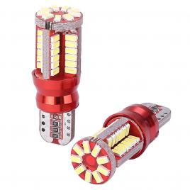 Set 2 leduri pozitie T10 w5w, non polar, canbus, 57 smd lumina alba