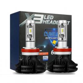 Set becuri cu Led auto pentru faruri H7 super white X3 , DC 9-32V - 6000 Lumeni/bec SHD AUTO