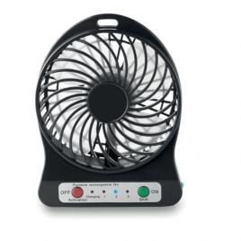 Ventilator portabil reincarcabil cu 3 viteze si lanterna mica Negru