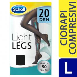 Ciorapi compresivi Scholl Light Legs, 20 DEN, Negru, marime L