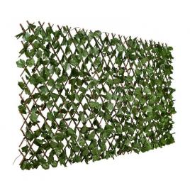 Gard paravan viu cu frunze artificiale, verde, extensibil, 100x200 cm