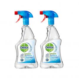 Pachet 2 x Solutie dezinfectanta suprafete Dettol, 750 ml, cu pulverizator