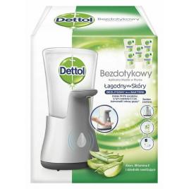 Pachet Dispenser No touch Dettol sapun lichid cu 5 rezerve Aloe Vera 250ml