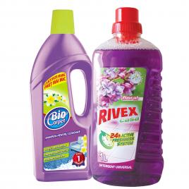 Sampon pentru covoare Biocarpet, 750ml + Detergent universal Rivex casa floral, 1L gratis